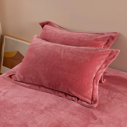 Winter Home Milk Crystal Suede Thick Pillowcase