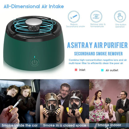 Ashtray with Air Purification USB Charging Smoke Automatic Removal Ashtrays Smoke Eliminator Air Purifier Ash Tray for Home