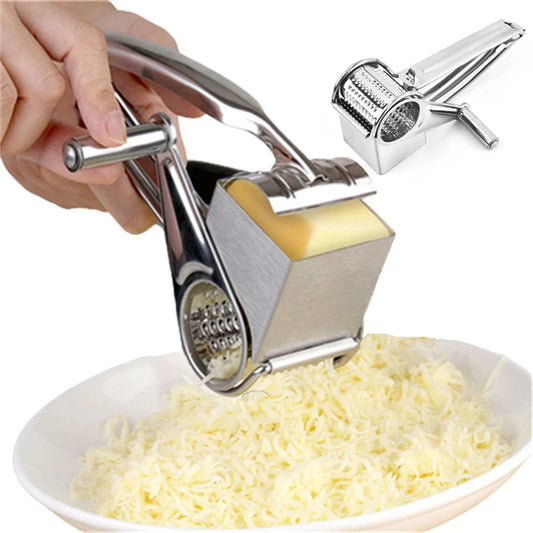 Handheld Stainless Steel Rotary Cheese Grater Kitchen Tool Garlic Carrot Cutter Slicer Shredder Grinder
