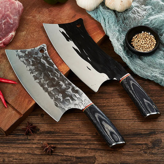 8 Inch Boning Knife High Quality Stainless Steel Hammer Pattern Forging Cutting Multi-purpose Butcher Knife Chef's Slicing Knife